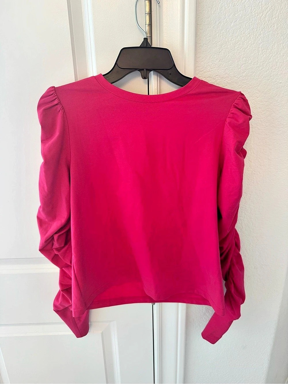 Walter Baker Ruched Long Sleeve Top in Pink Medium- Originally $128